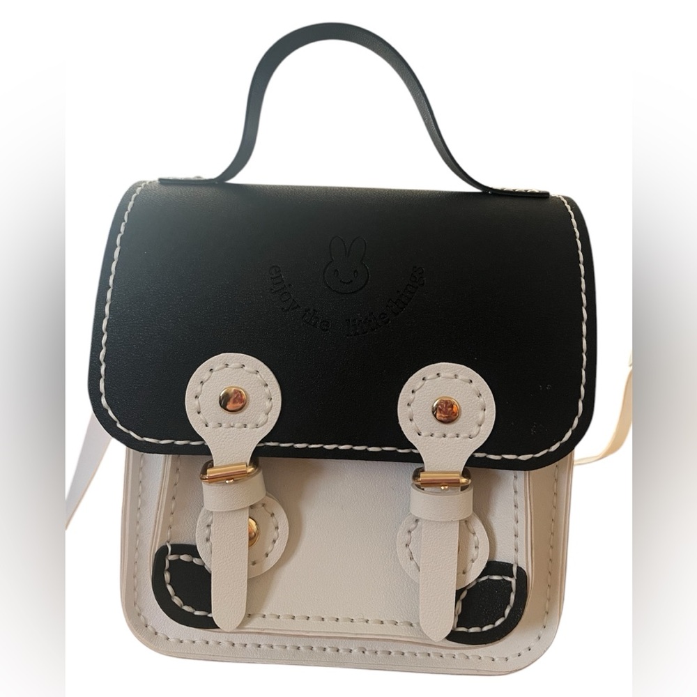 White and Black Mini Saddle Bag